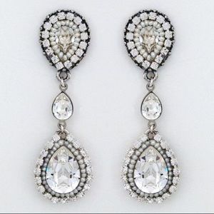 Long crystal teardrop earrings bridal occasion